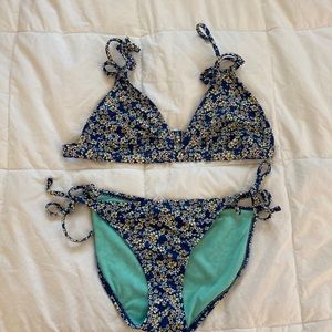 XHILARATION FLORAL TRIANGLE BIKINI